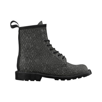 Snake Skin Black Print Women's Boots