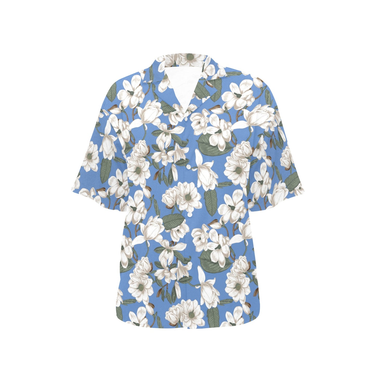Magnolia Pattern Print Design 01 Women's Hawaiian Shirt