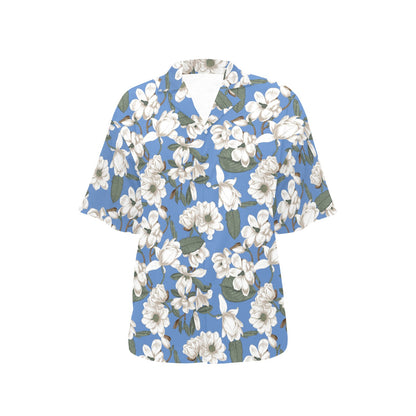 Magnolia Pattern Print Design 01 Women's Hawaiian Shirt