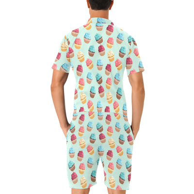 Cupcake Pattern Print Design 01 Men's Romper