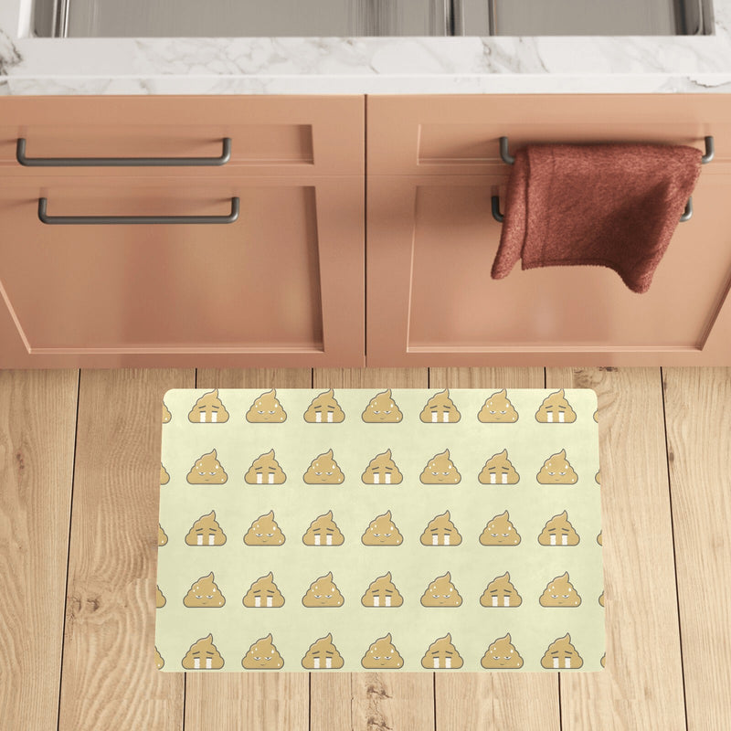 Poop Emoji Pattern Print Design A04 Kitchen Mat