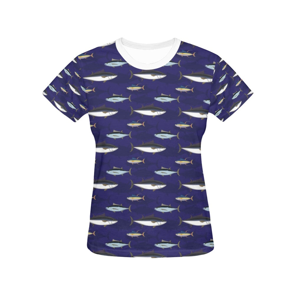 Tuna Fish Print Design LKS304 Women's  T-shirt