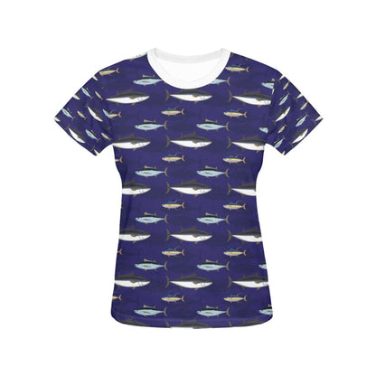 Tuna Fish Print Design LKS304 Women's  T-shirt