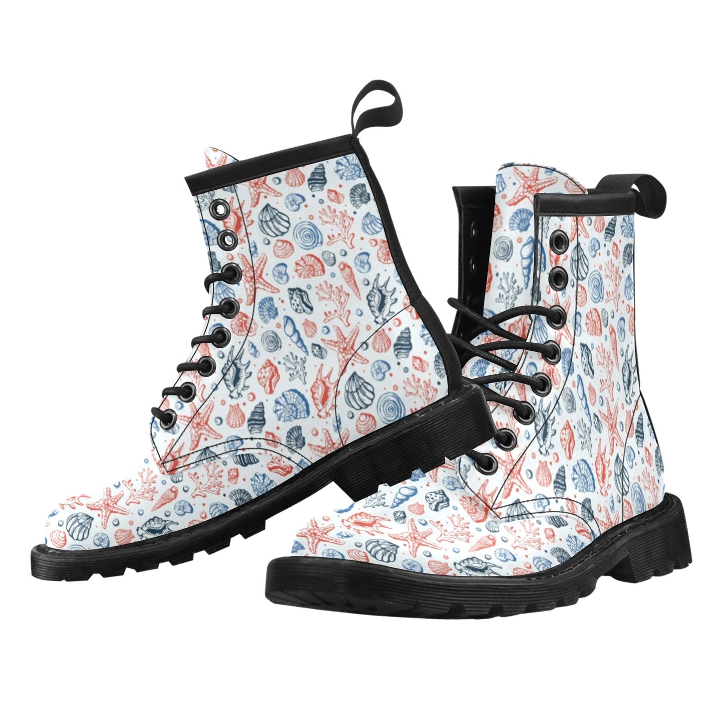 Seashell Print Design LKS307 Women's Boots