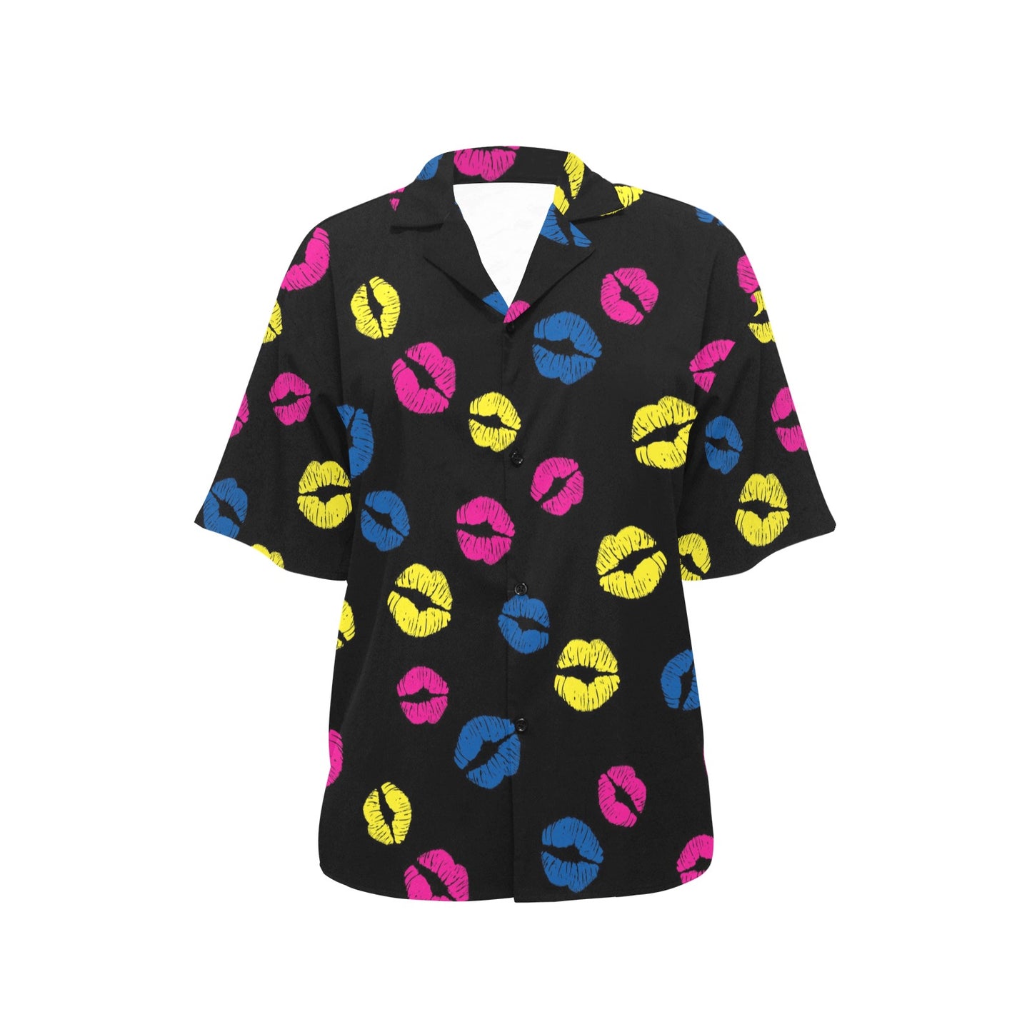 Lip Neon Color Pattern Print Design 01 Women's Hawaiian Shirt