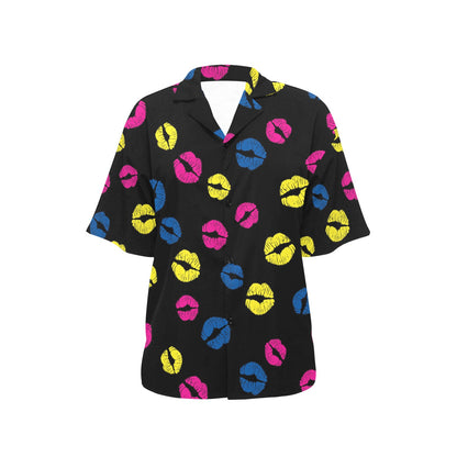 Lip Neon Color Pattern Print Design 01 Women's Hawaiian Shirt