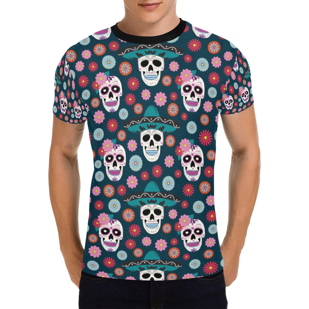 Sugar Skull Print Design LKS308 Men's All Over Print T-shirt