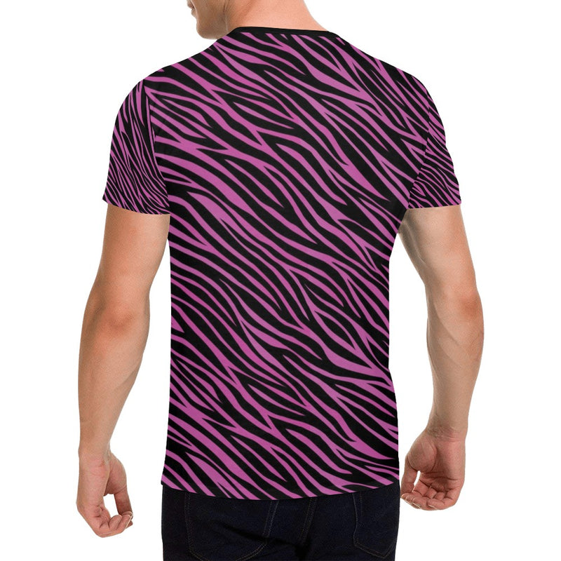 Zebra Pink Print Design LKS304 Men's All Over Print T-shirt