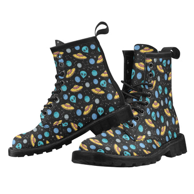 UFO Alien Print Design LKS306 Women's Boots