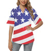 American flag Print Women's Hawaiian Shirt