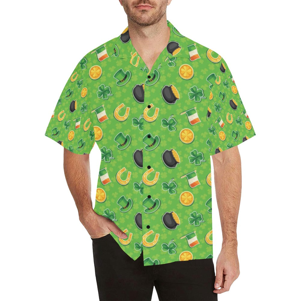 Shamrock Saint Patrick's Day Print Design LKS302 Men's Hawaiian Shirt
