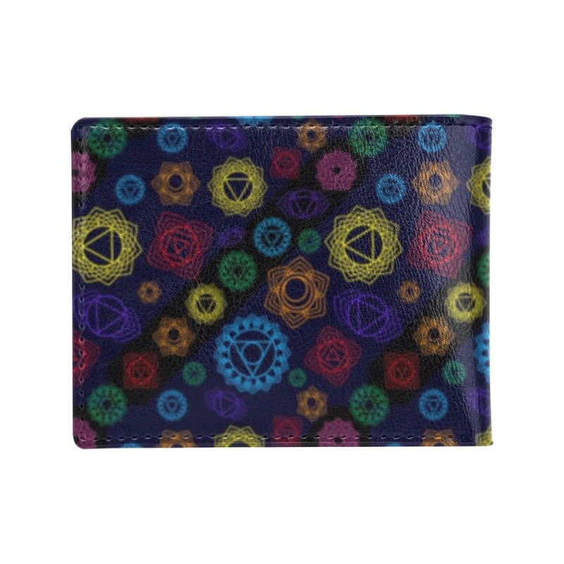 Chakra Colorful Print Pattern Men's ID Card Wallet