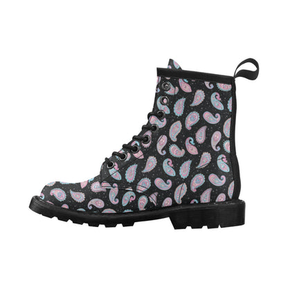 Paisley Pink Design Mandala Print Women's Boots