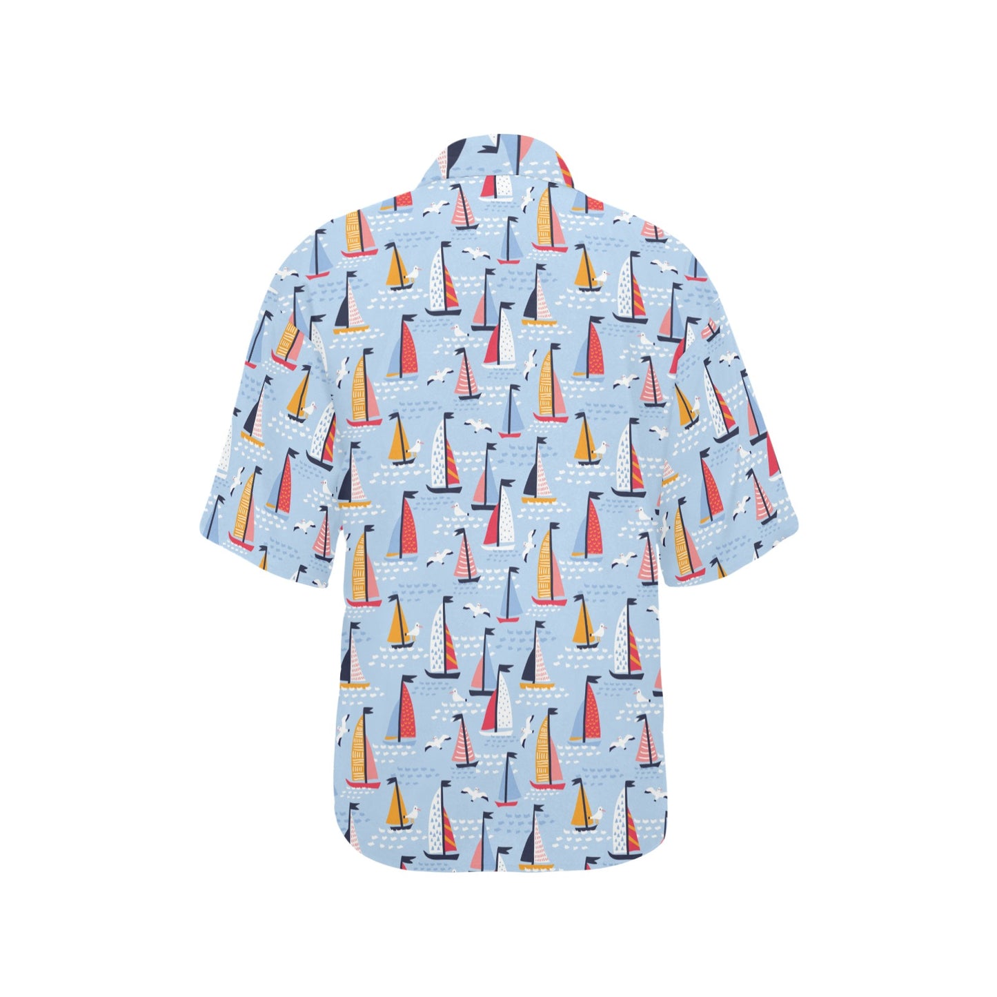 Sailboat Print Design LKS304 Women's Hawaiian Shirt