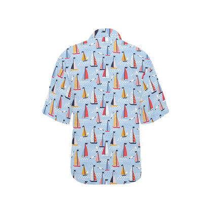 Sailboat Print Design LKS304 Women's Hawaiian Shirt