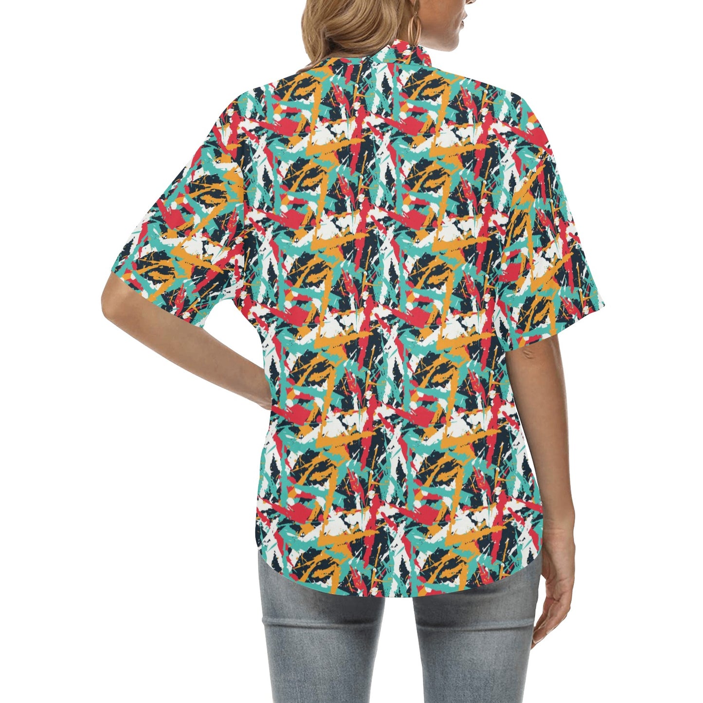 Splatter Print Design LKS304 Women's Hawaiian Shirt