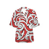 Maori Polynesian Themed Design Print Women's Hawaiian Shirt