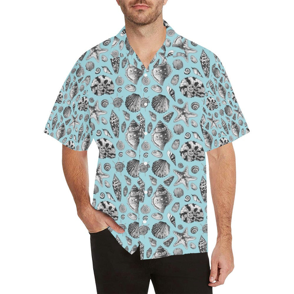 Seashell Beach Print Design LKS302 Men's Hawaiian Shirt