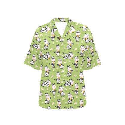 Cattle Print Design LKS401 Women's Hawaiian Shirt