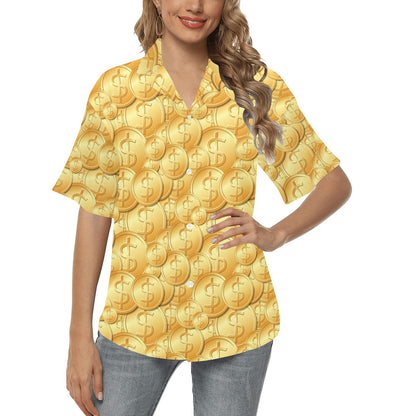 Dollar Pattern Print Design DO03 Women's Hawaiian Shirt