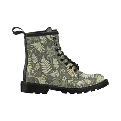 Fern Leave Green Print Pattern Women's Boots