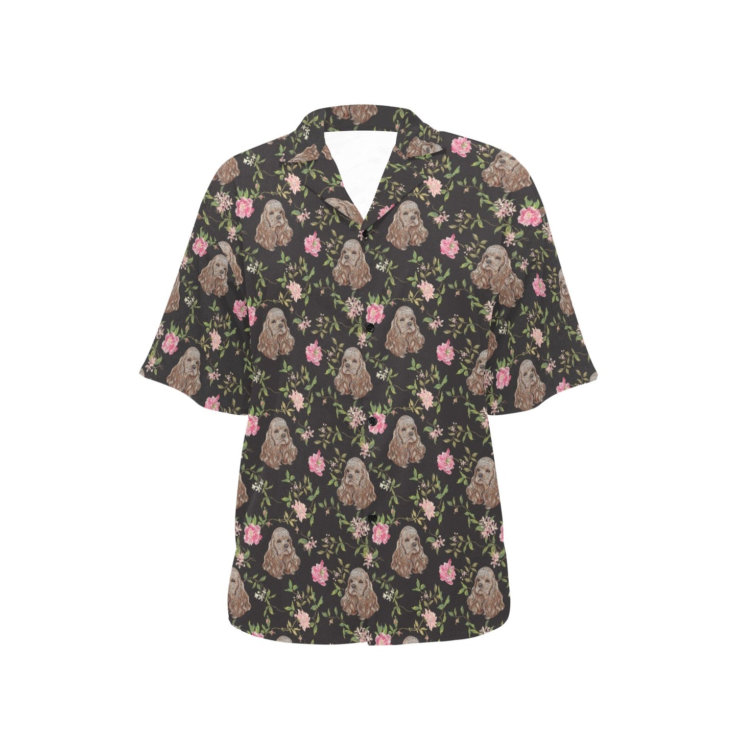 Cocker Pattern Print Design 03 Women's Hawaiian Shirt