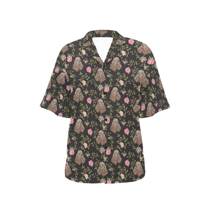 Cocker Pattern Print Design 03 Women's Hawaiian Shirt