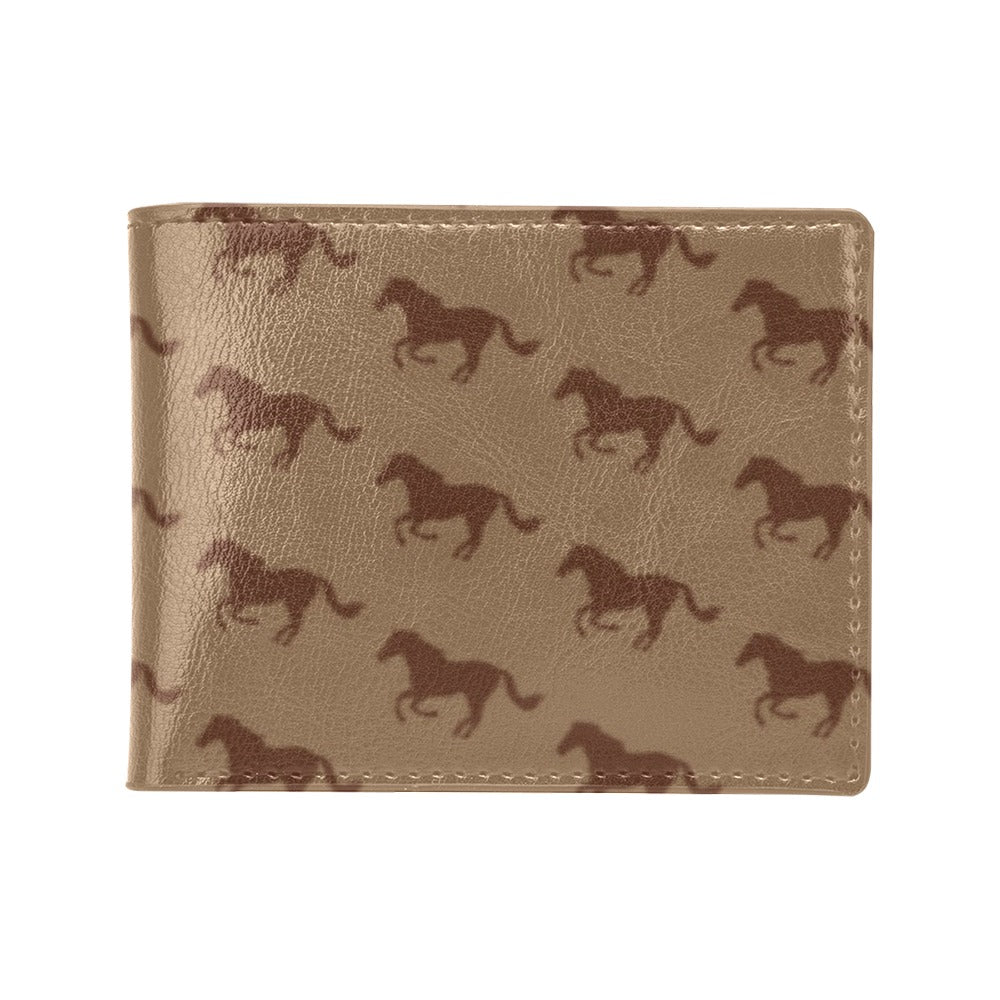 Horse Brown Print Design LKS307 Men's ID Card Wallet