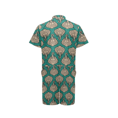 Boho Head Elephant Men's Romper