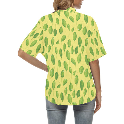 Spinach Print Design LKS302 Women's Hawaiian Shirt