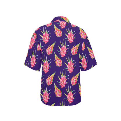 Dragonfruit Pattern Print Design DF02 Women's Hawaiian Shirt