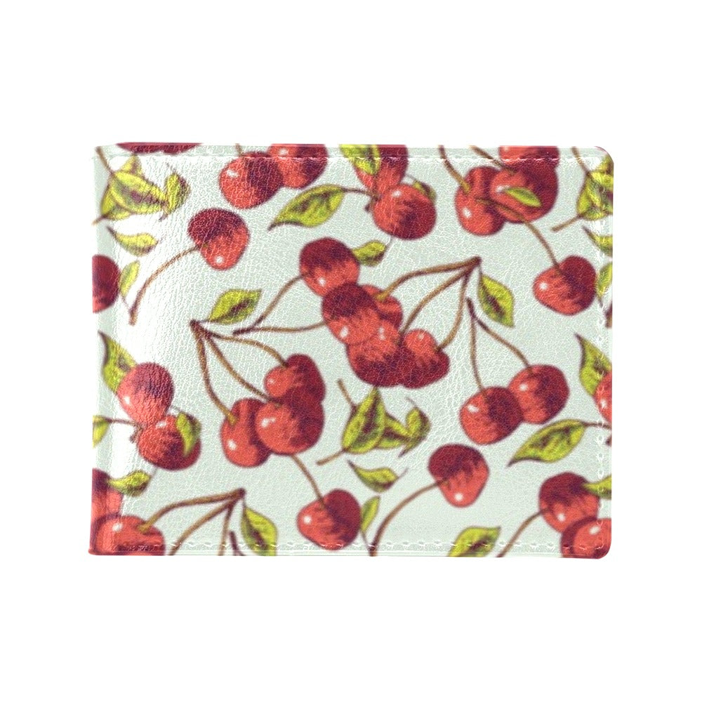 Cherry Hand Draw Men's ID Card Wallet