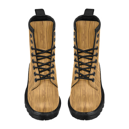 Wood Texture Print Design LKS301 Women's Boots