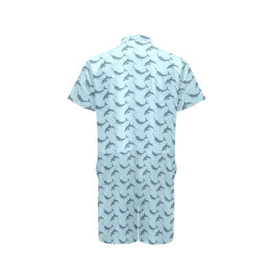 Narwhal Dolphin Print Men's Romper