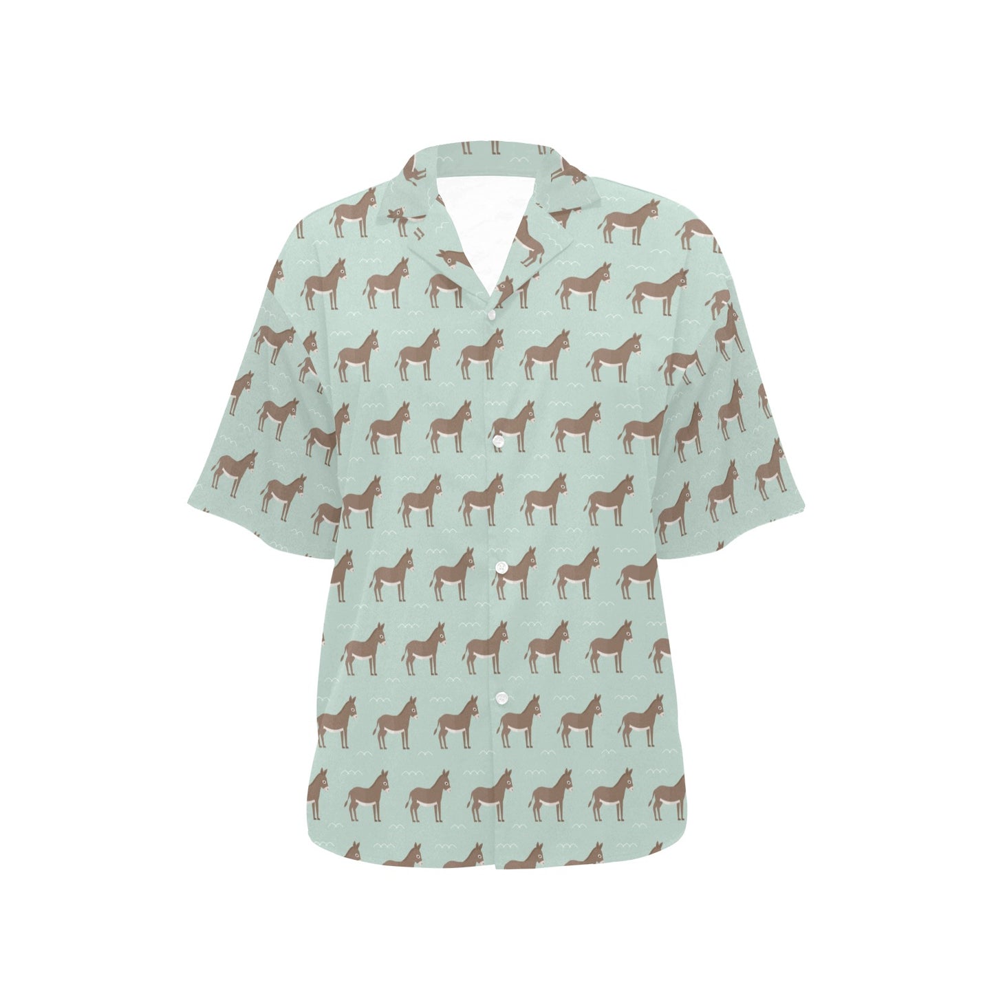 Donkey Print Design LKS402 Women's Hawaiian Shirt