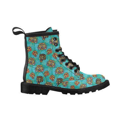 Tattoo Tiger Head Print Design LKS304 Women's Boots