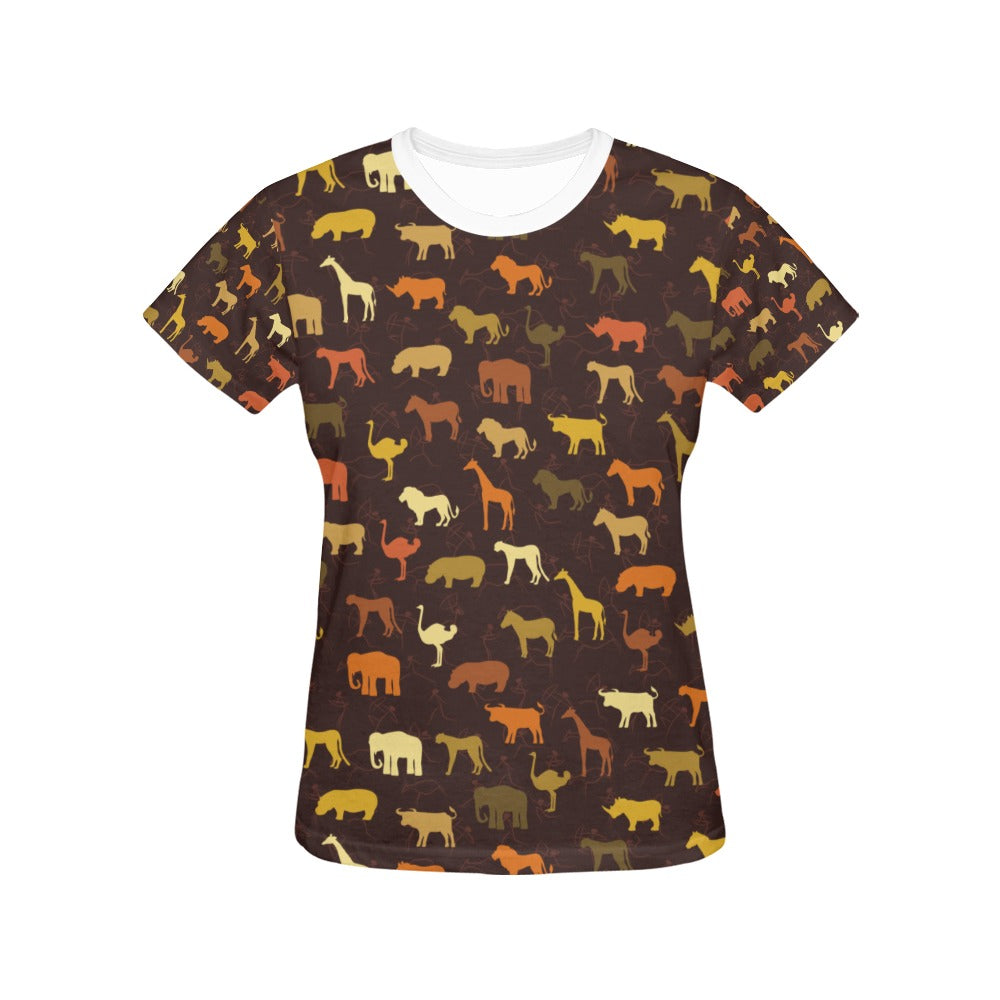 Safari Animal Print Design LKS301 Women's  T-shirt