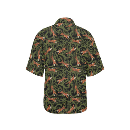 Tiger Pattern Print Design LKS303 Women's Hawaiian Shirt