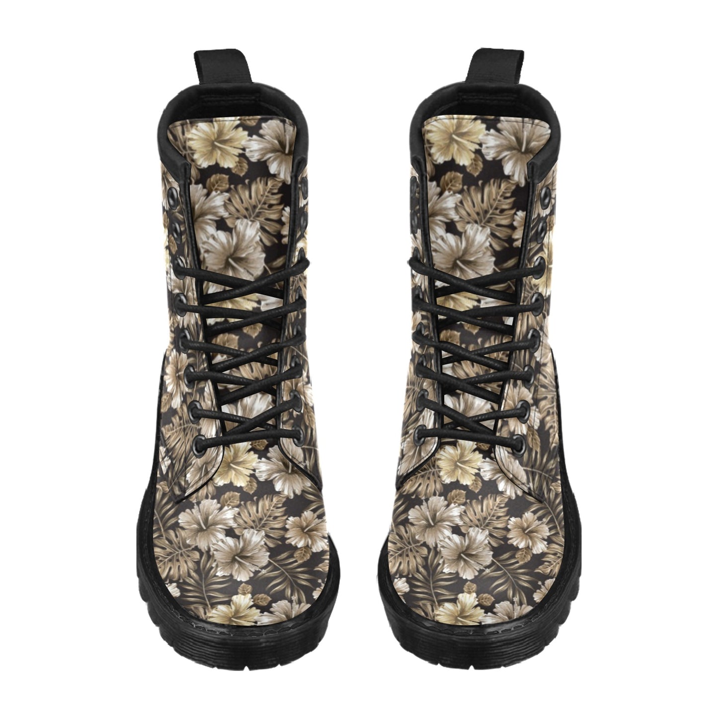 Brown Hibiscus Tropical Women's Boots