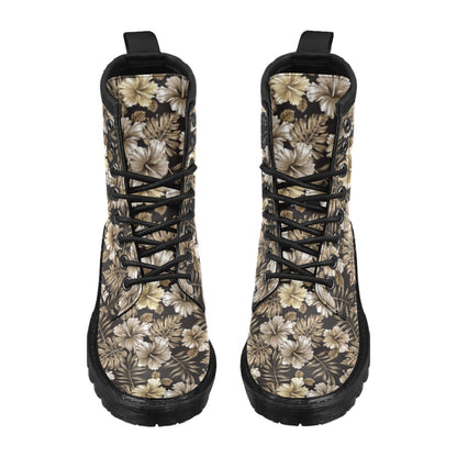 Brown Hibiscus Tropical Women's Boots