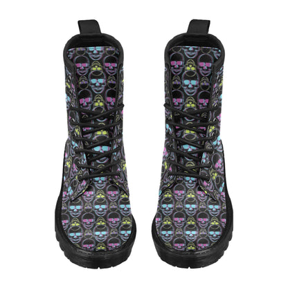 Skull 3D Colorful Print Design LKS309 Women's Boots