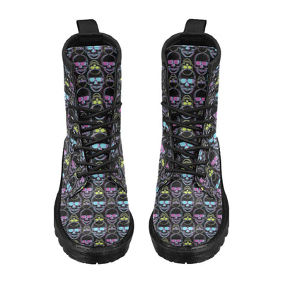 Skull 3D Colorful Print Design LKS309 Women's Boots