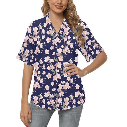 Sakura Print Design LKS301 Women's Hawaiian Shirt