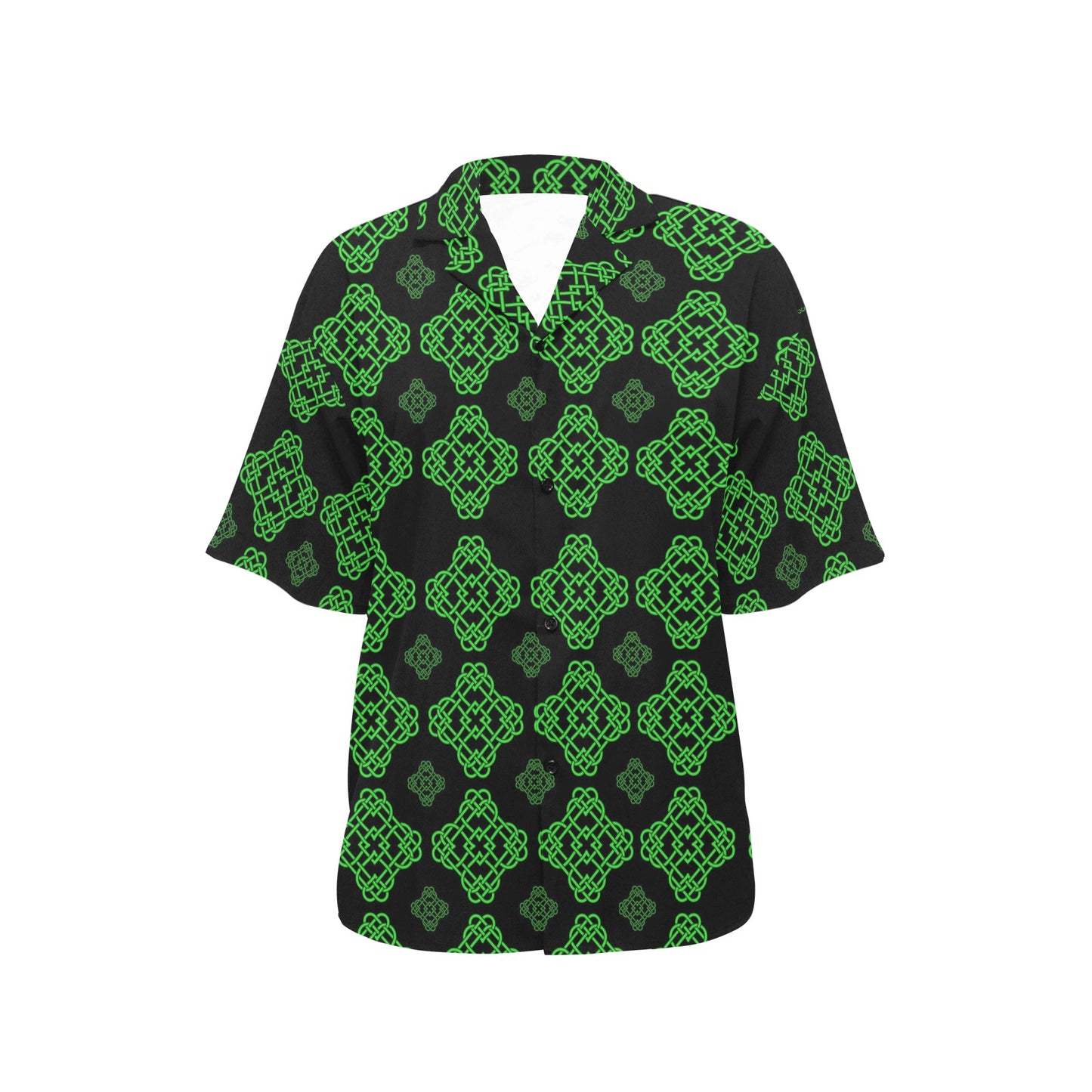 Celtic Knot Green Neon Design Women's Hawaiian Shirt