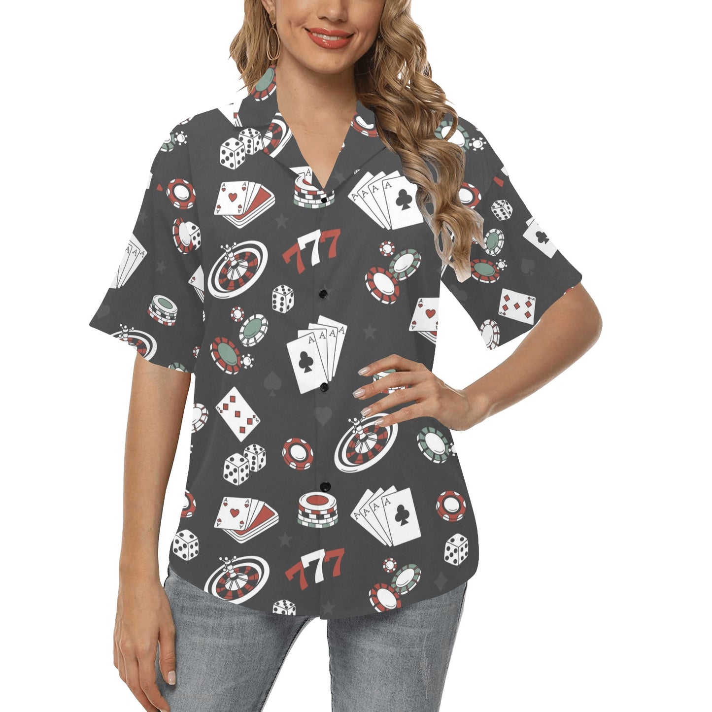 Casino Pattern Print Design 02 Women's Hawaiian Shirt