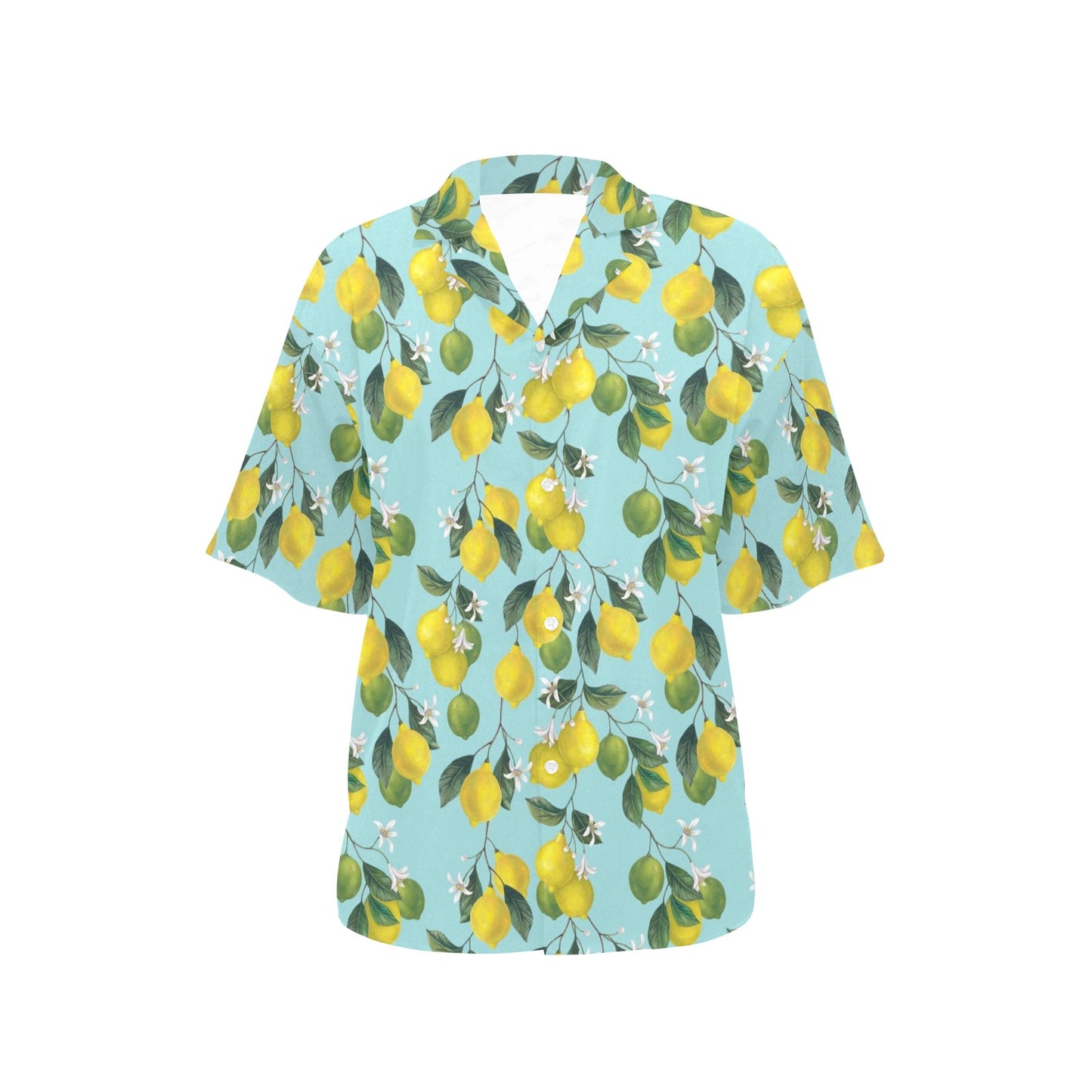 Lemon Pattern Print Design LM05 Women's Hawaiian Shirt