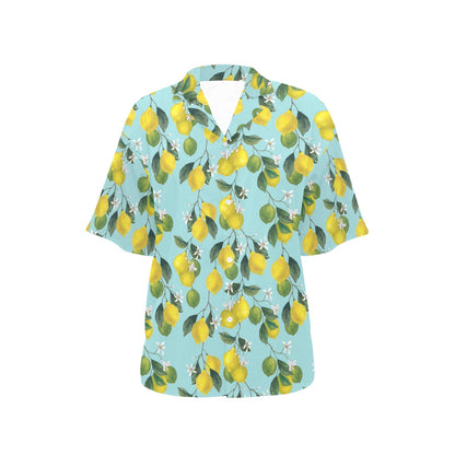 Lemon Pattern Print Design LM05 Women's Hawaiian Shirt