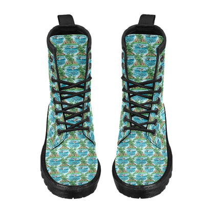 Palm Tree Hawaiian Themed Design Print Women's Boots
