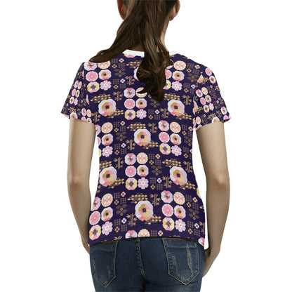 Sakura Japan Style Print Design LKS302 Women's  T-shirt