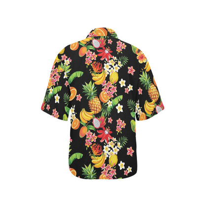 Tropical Fruits Pattern Print Design TF02 Women's Hawaiian Shirt